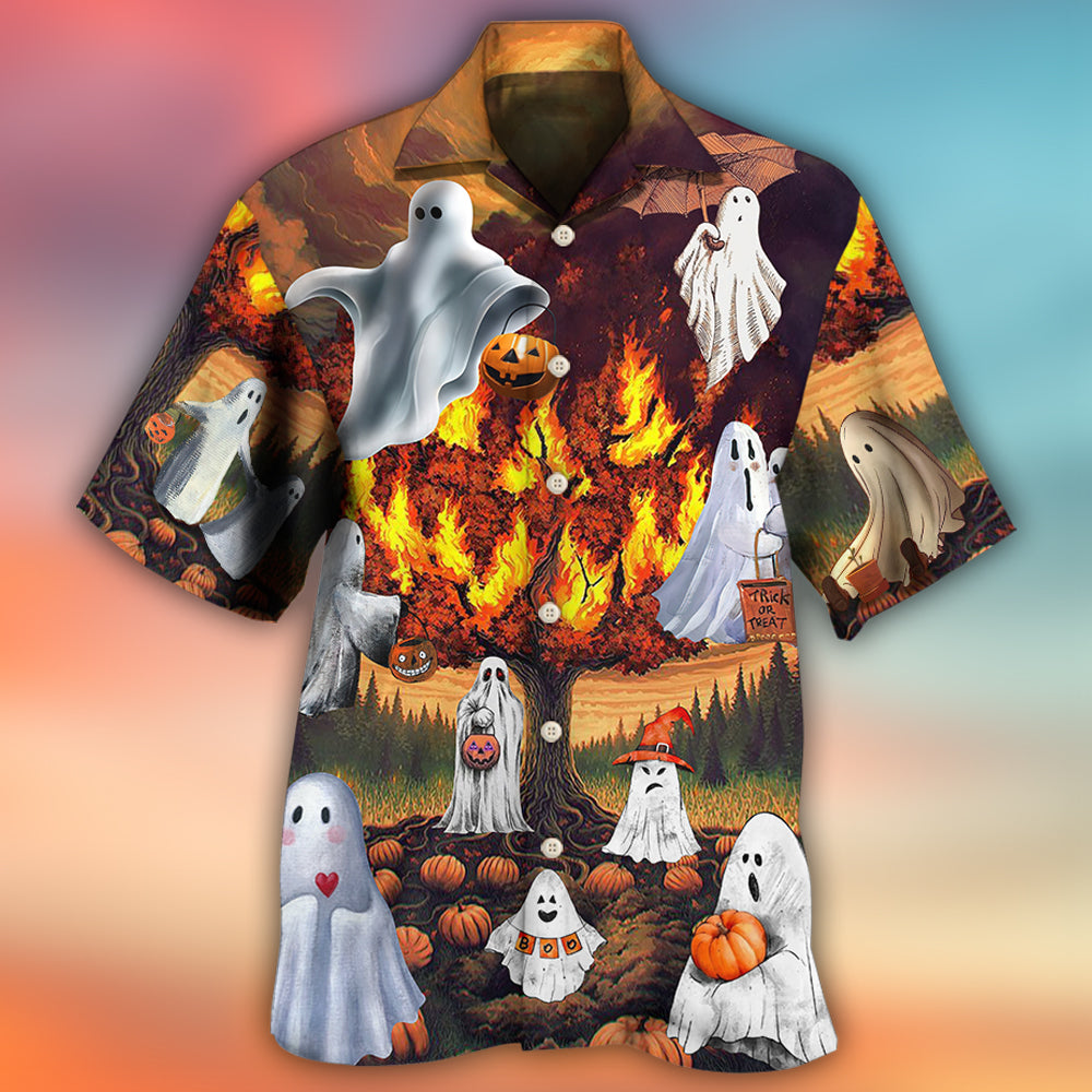 Halloween Boo Pumpkin Burning Scary - Hawaiian Shirt 