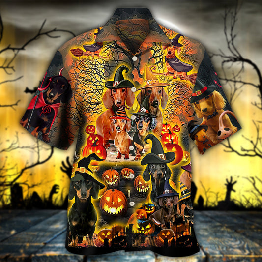 Halloween Funny Dachshund Dog - Hawaiian Shirt 