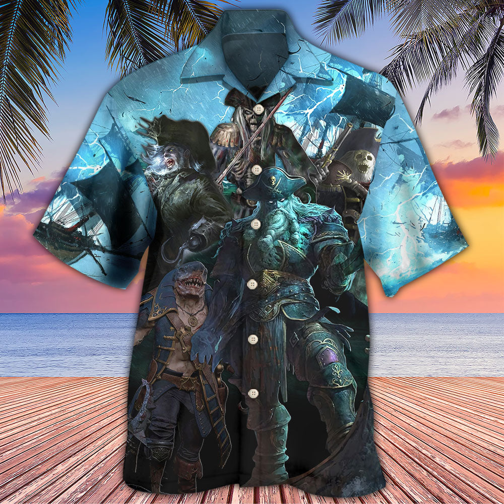 Pirate Monster Storm Sea - Hawaiian Shirt 
