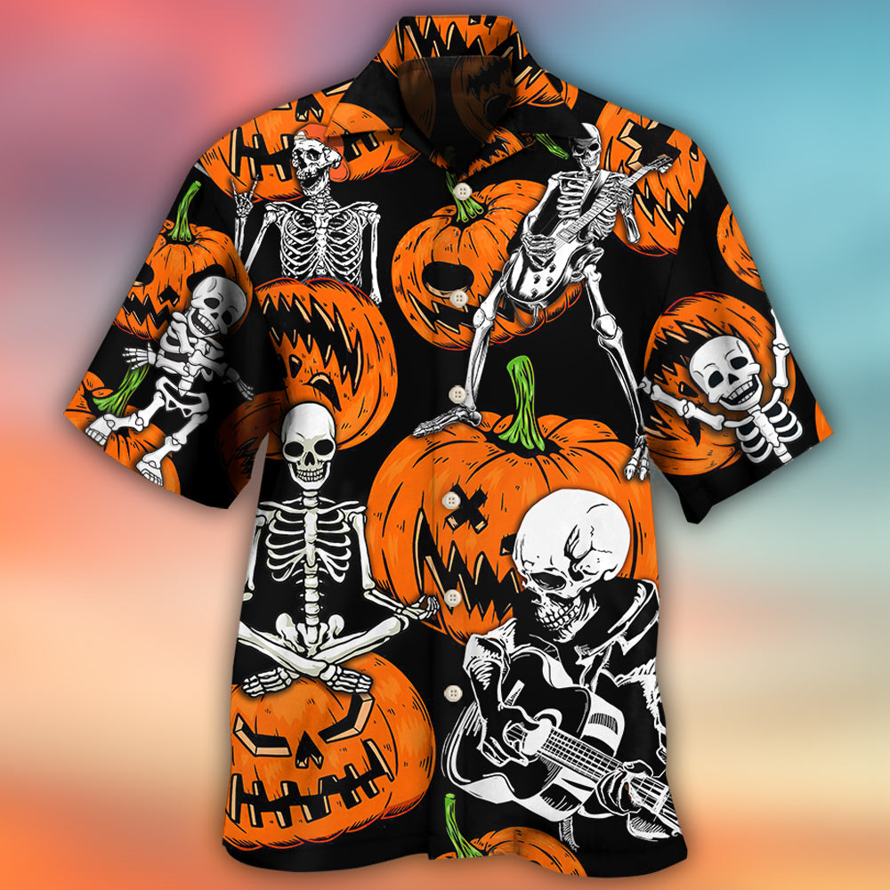 Halloween Skeleton Pumpkin Scary - Hawaiian Shirt 
