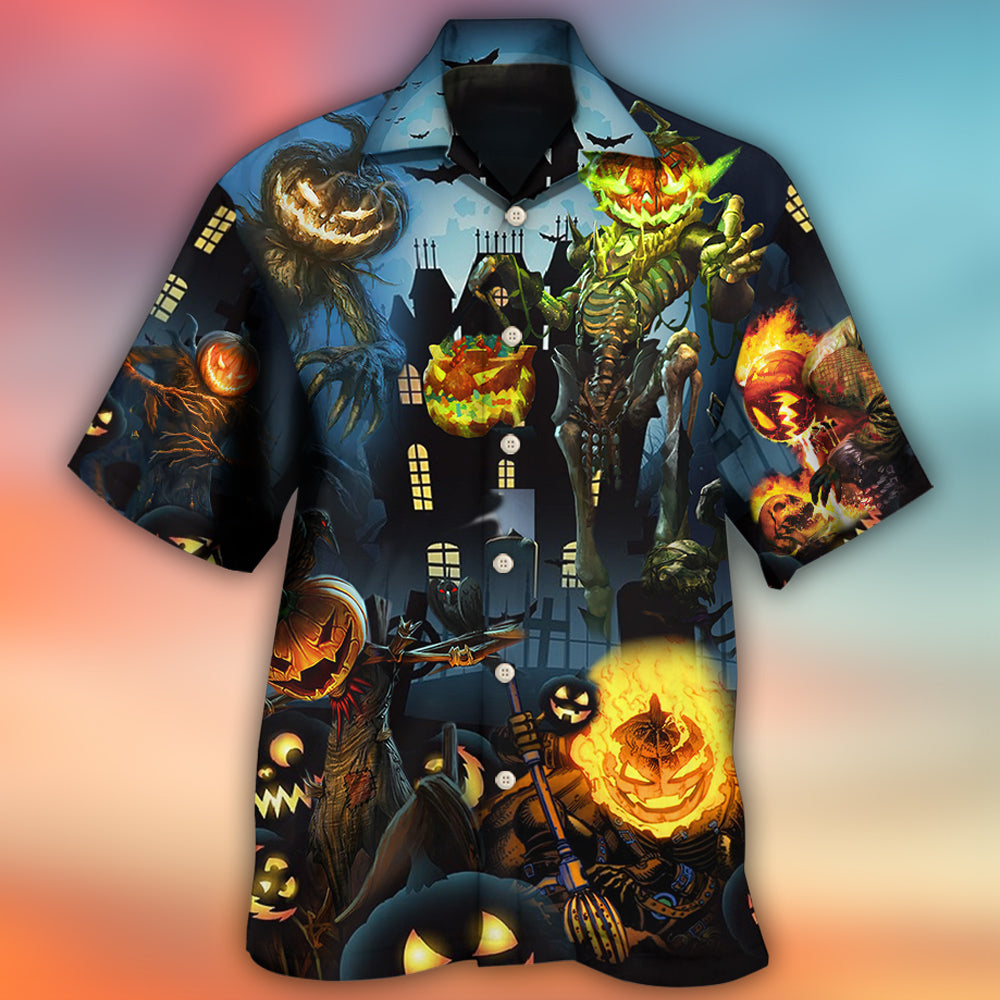 Halloween Pumpkin Scary Sky Night - Hawaiian Shirt 