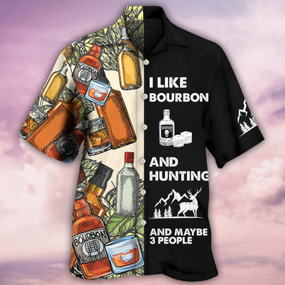 Wine Hunting I Like Bourbon - Hawaiian Shirt 