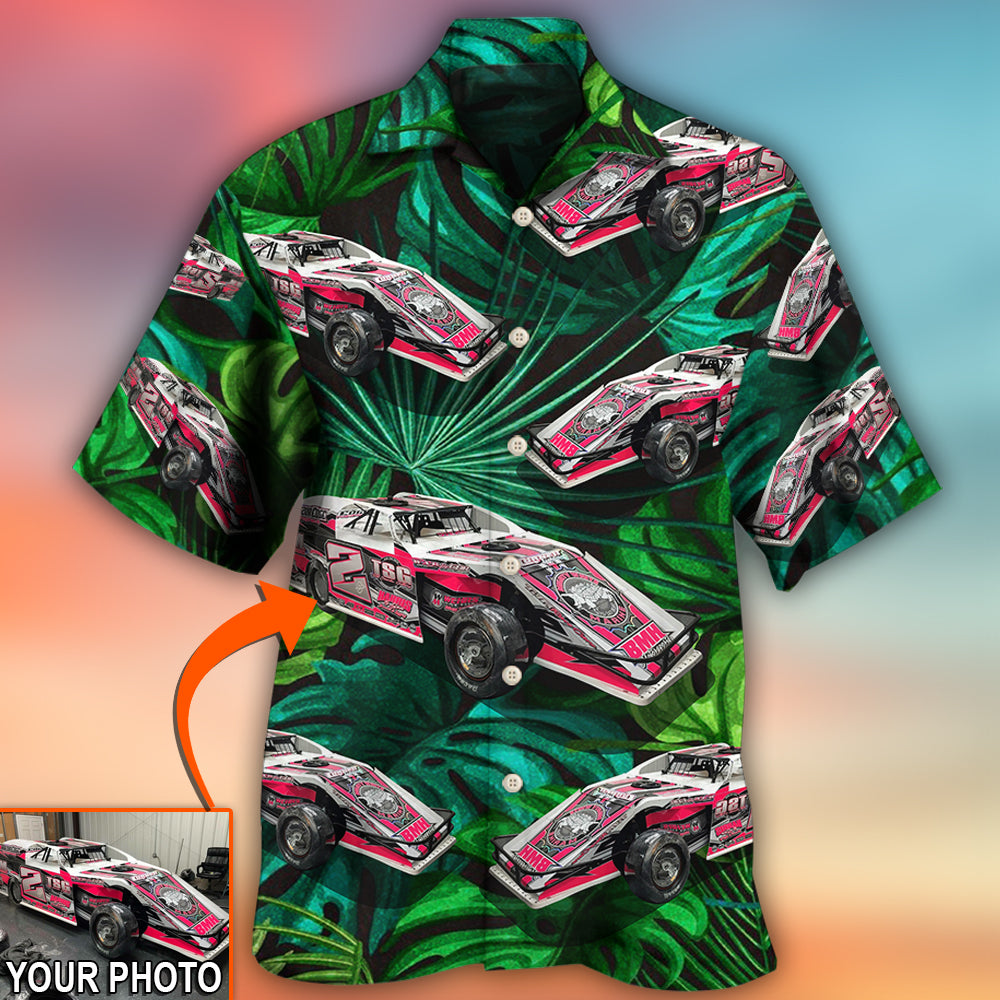 Car Dirty Track Racing Tropical Flower Custom Photo - Hawaiian Shirt 