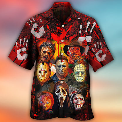 Halloween Horror Movie Characters Blood Scary - Hawaiian Shirt 