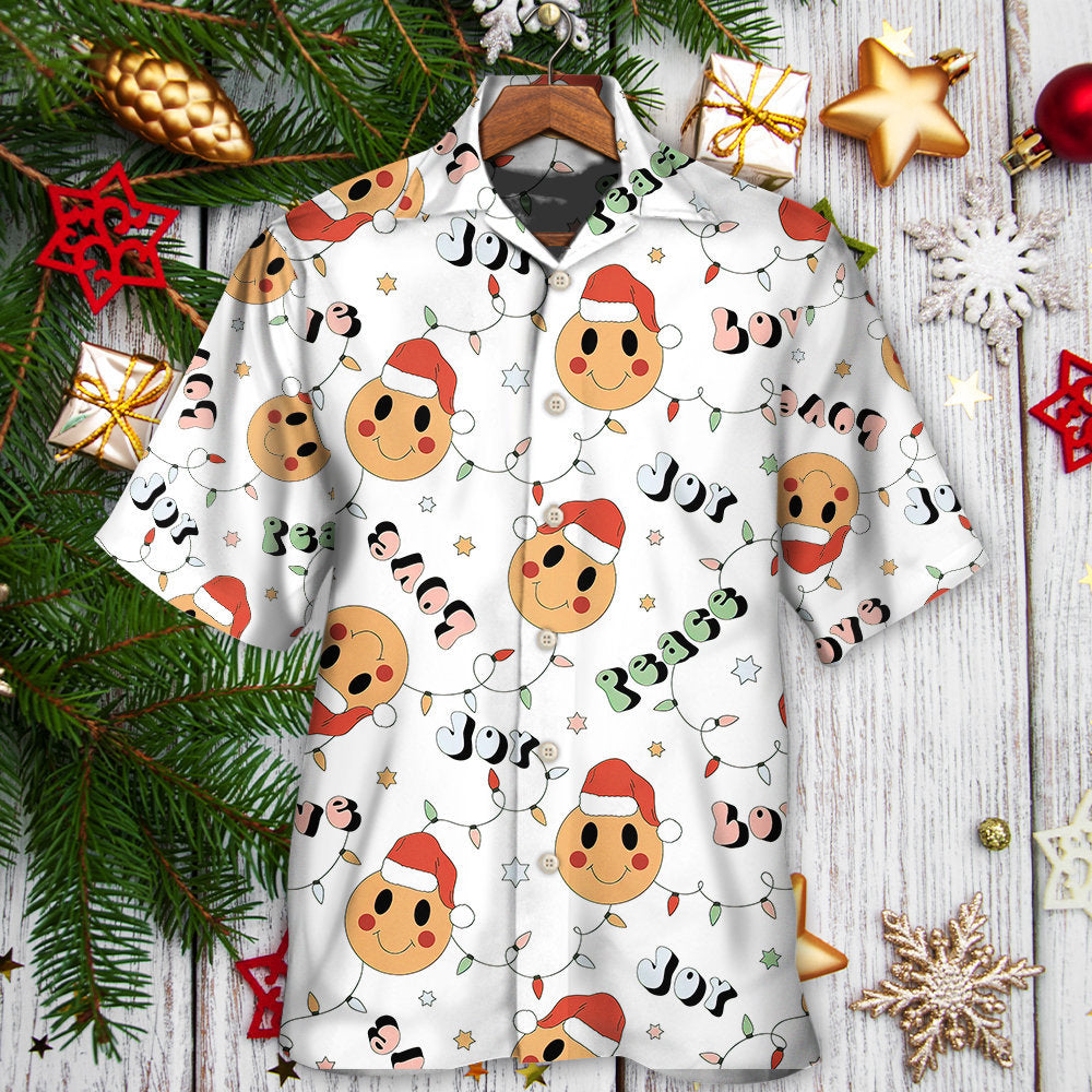 Christmas Hippie Groovy Santa Claus Smile Face - Hawaiian Shirt 