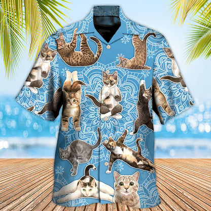 Yoga Cat Lover Mandala - Hawaiian Shirt 