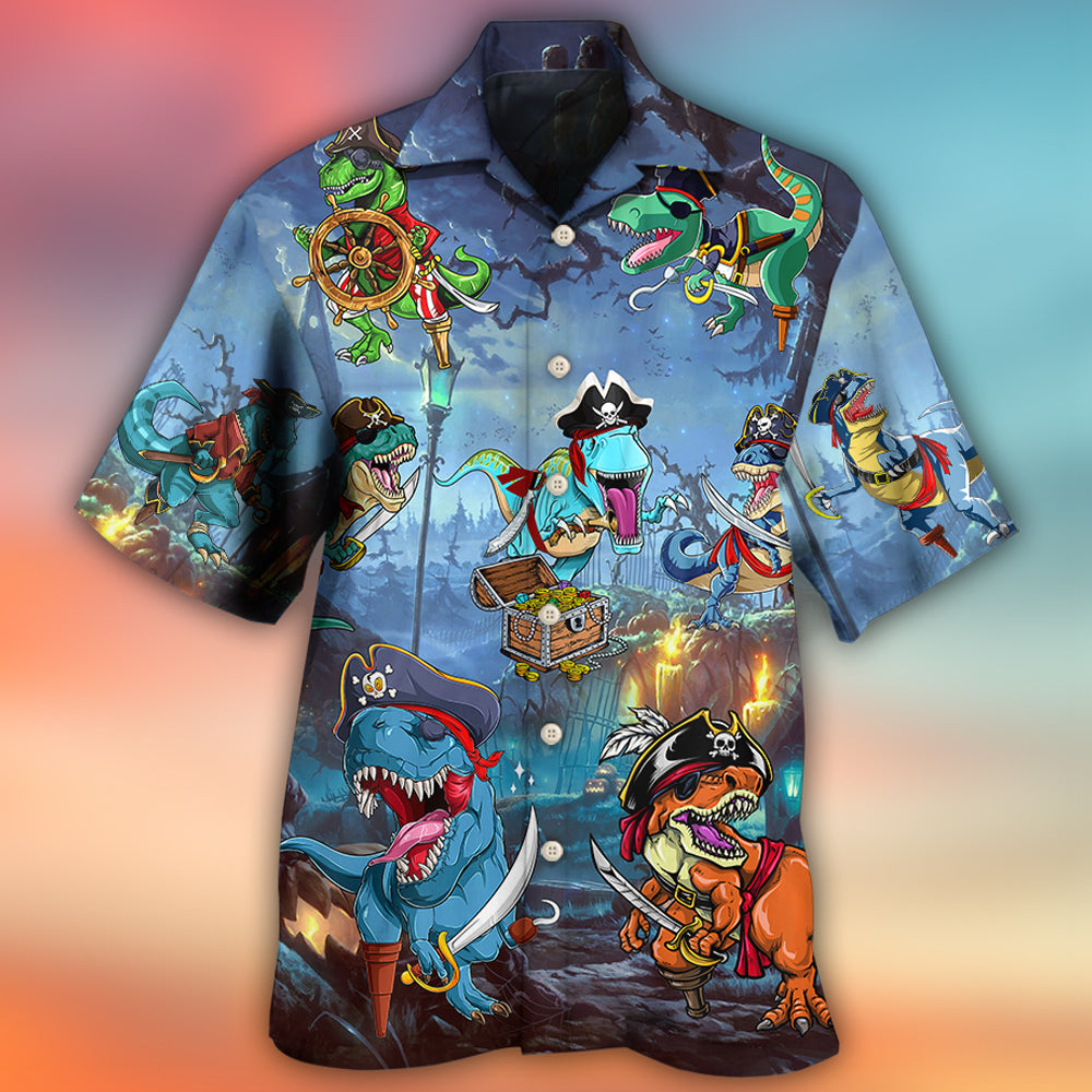 Halloween Pirate Dinosaur Scary - Hawaiian Shirt 