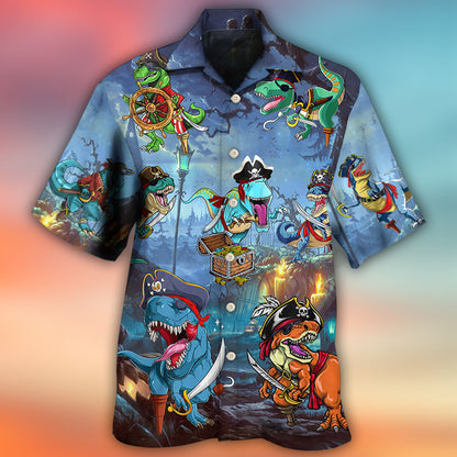 Halloween Pirate Dinosaur Scary - Hawaiian Shirt 
