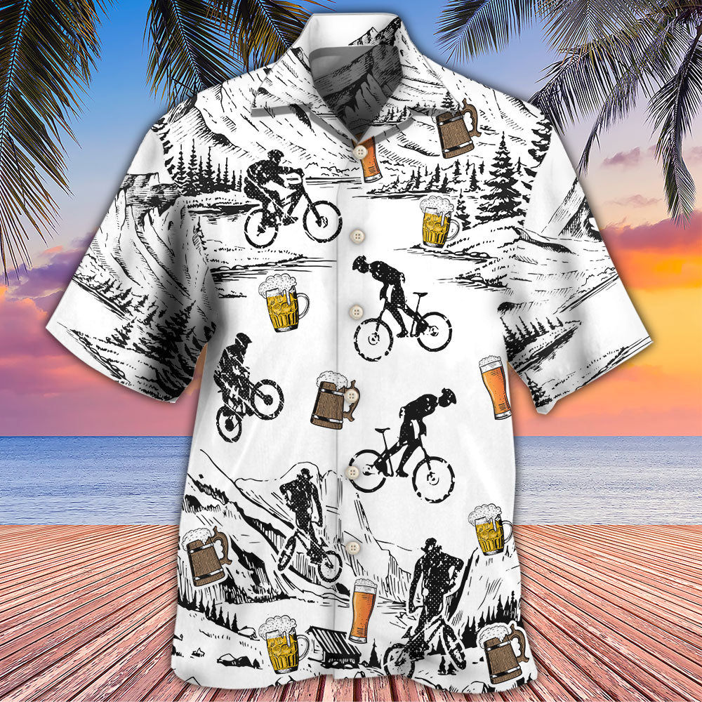 Beer I Like Beer And Mountain Bikes - Hawaiian Shirt 