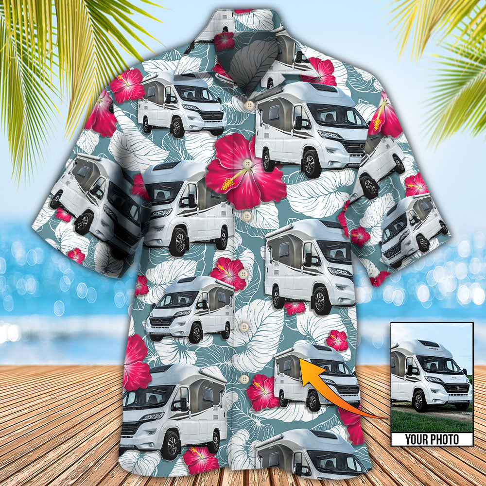 RV Camper Tropical Custom Photo - Hawaiian Shirt 