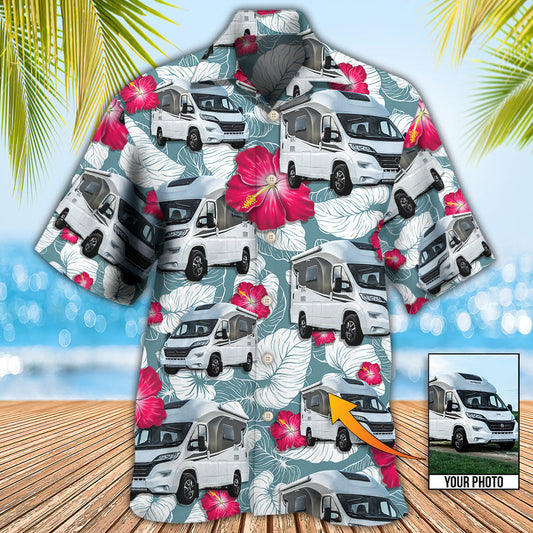 RV Camper Tropical Custom Photo - Hawaiian Shirt 