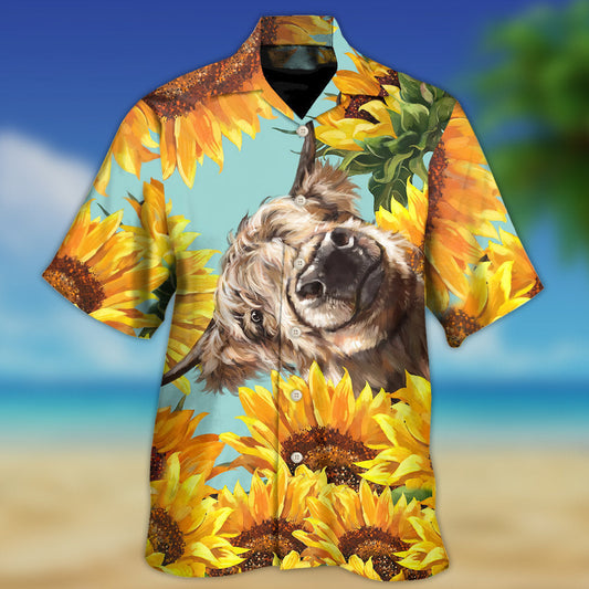 Cow Happy Life With Sunflower - Hawaiian Shirt 