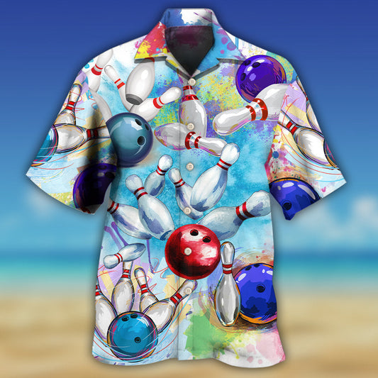 Bowling Ball And Pins Colorful Style - Hawaiian Shirt 