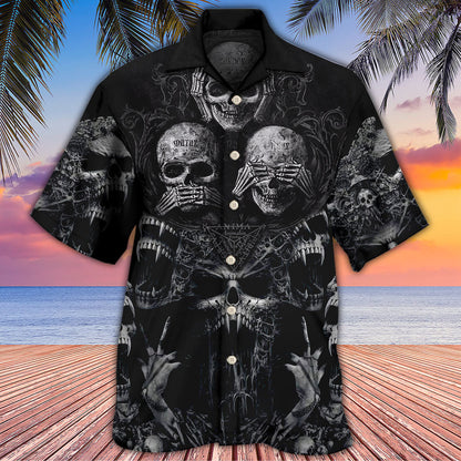 Skull Scary Darkness Art - Hawaiian Shirt 