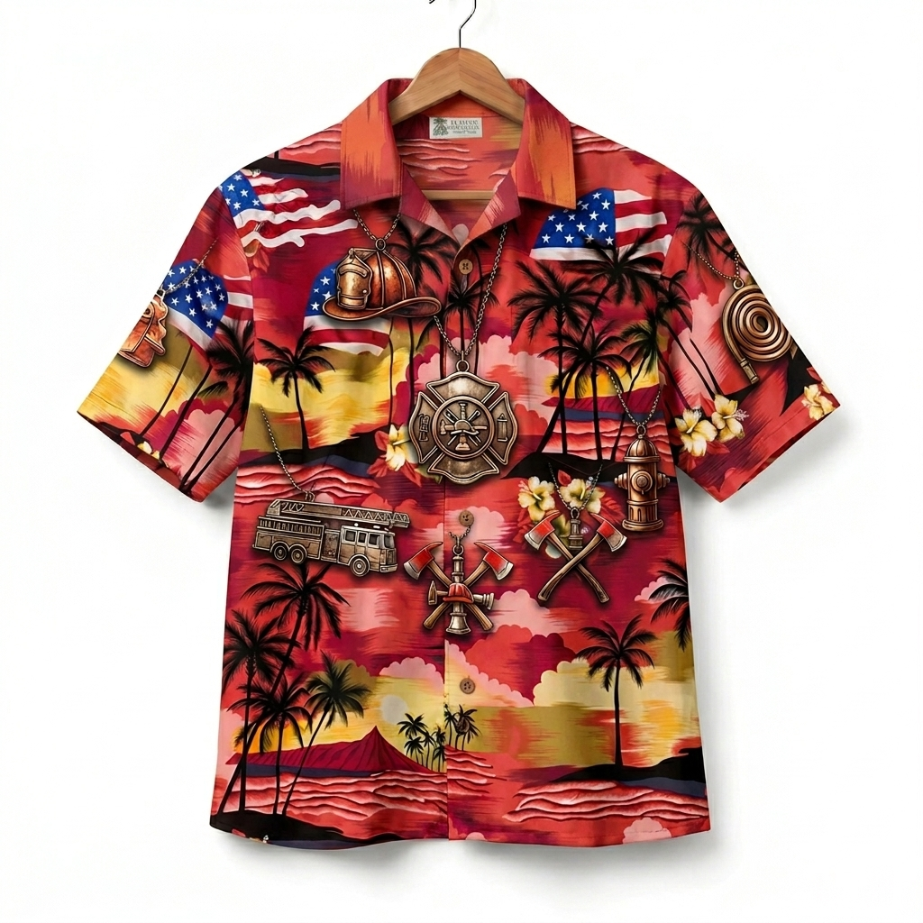Firefighter Veteran 250 Years America Premium Unisex Hawaiian Shirt For Men and Women