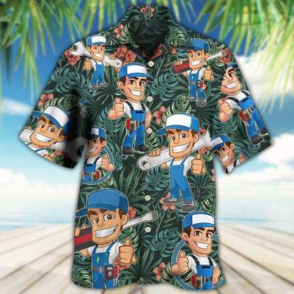 Electrician Tropical Pattern Vibe - Hawaiian Shirt 