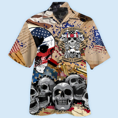 America 2nd Amendment Skull - Hawaiian Shirt 