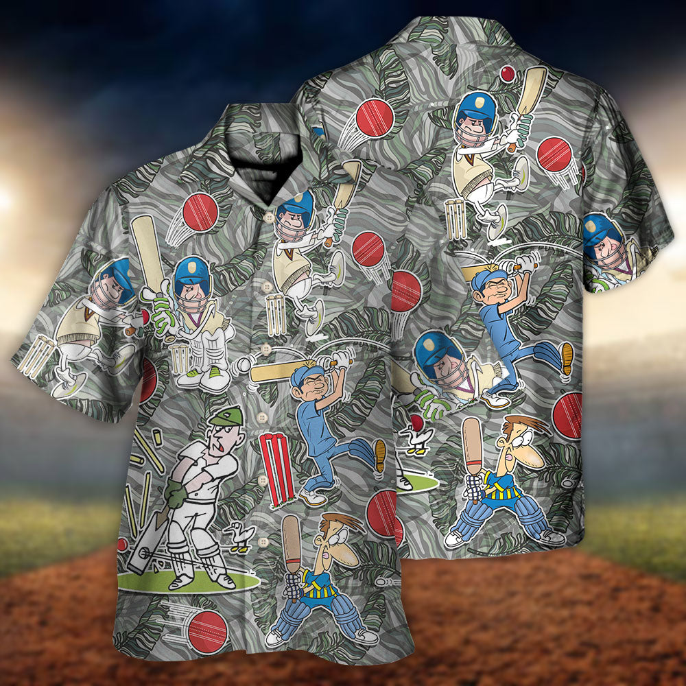 Cricket Sport Cricket Lover Tropical Leaf Art - Hawaiian Shirt 