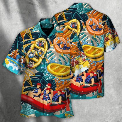 Water Rafting River Rafting Team Lover Tropical Style - Hawaiian Shirt 