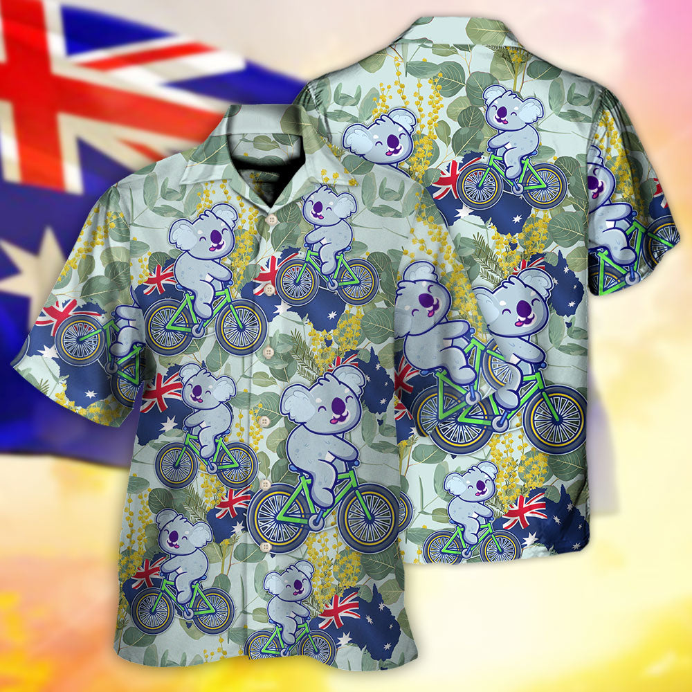 Koala Australia Ride Cycling Art - Hawaiian Shirt 