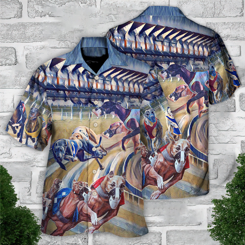 Dog Racing Art Print We Love Dog Racing Greyhound - Hawaiian Shirt 