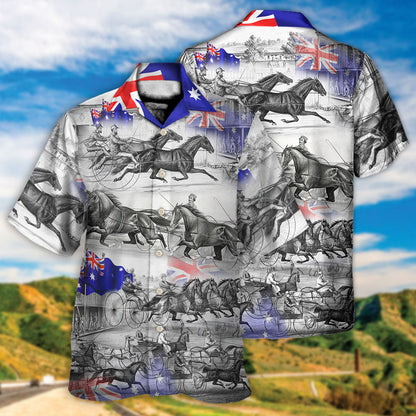 Harness Racing Horse Racing Australia Flag - Hawaiian Shirt 