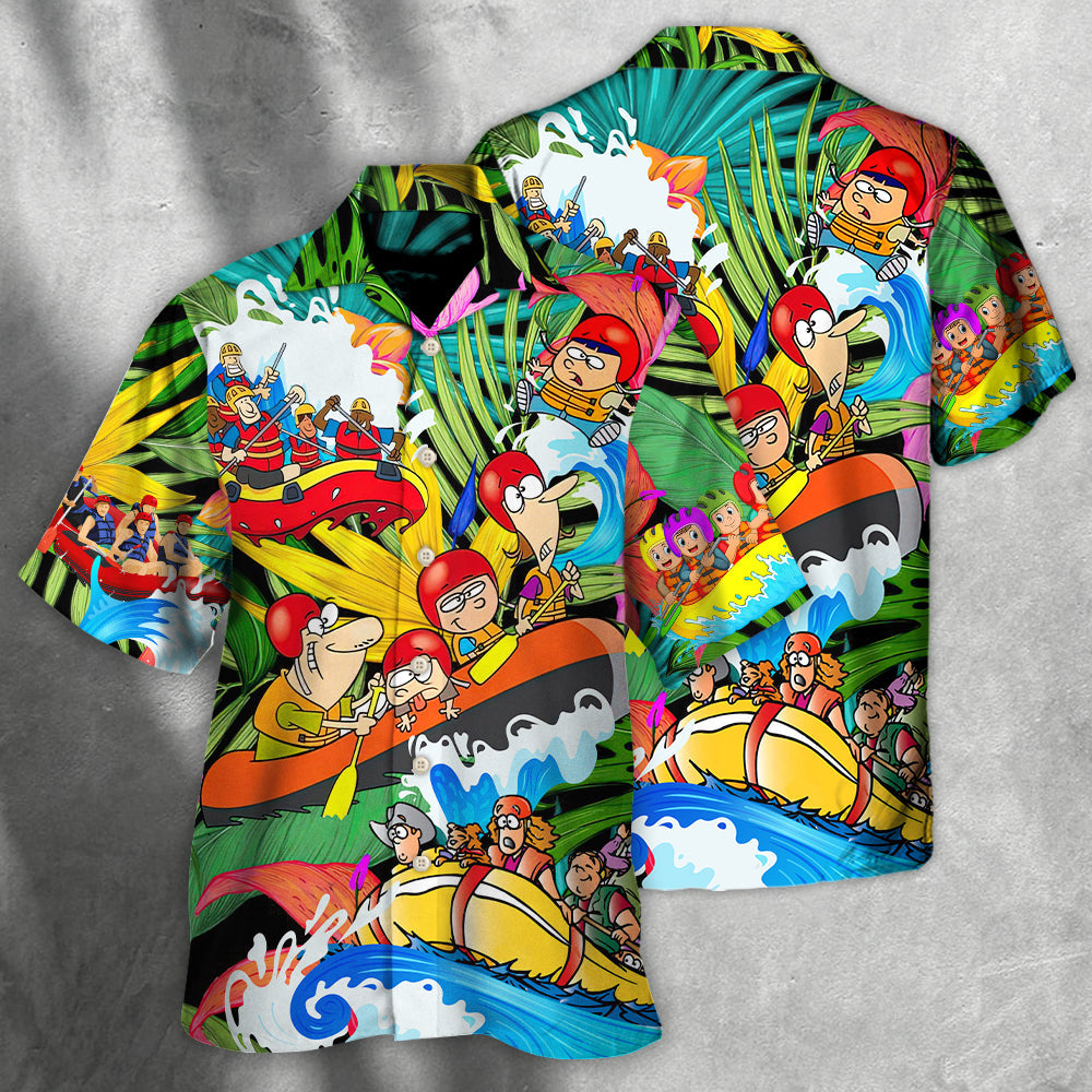 Water Rafting River Rafting Team Funny Lover Tropical Style - Hawaiian Shirt 