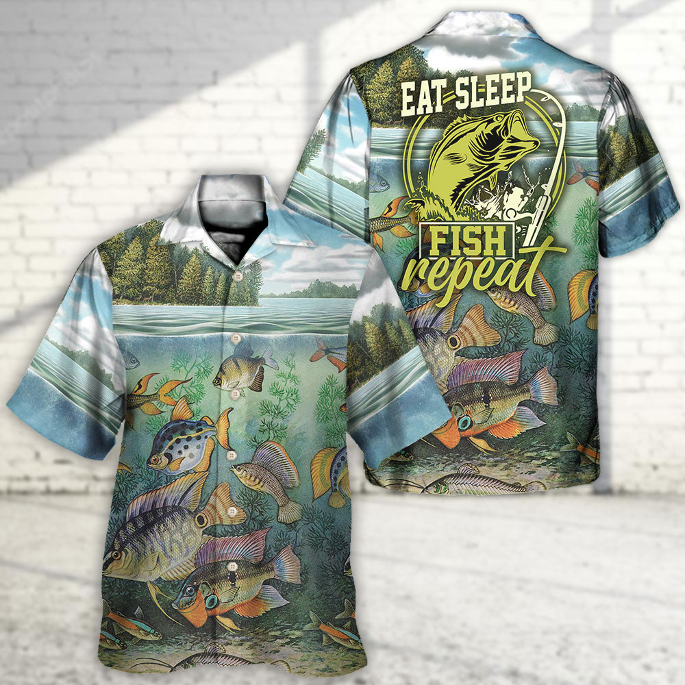 Fishing Eat Sleep Fish And Repeat - Hawaiian Shirt