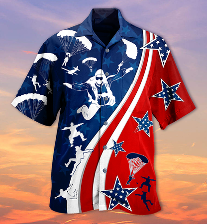 America Parachute Jump Cool - Hawaiian Shirt 