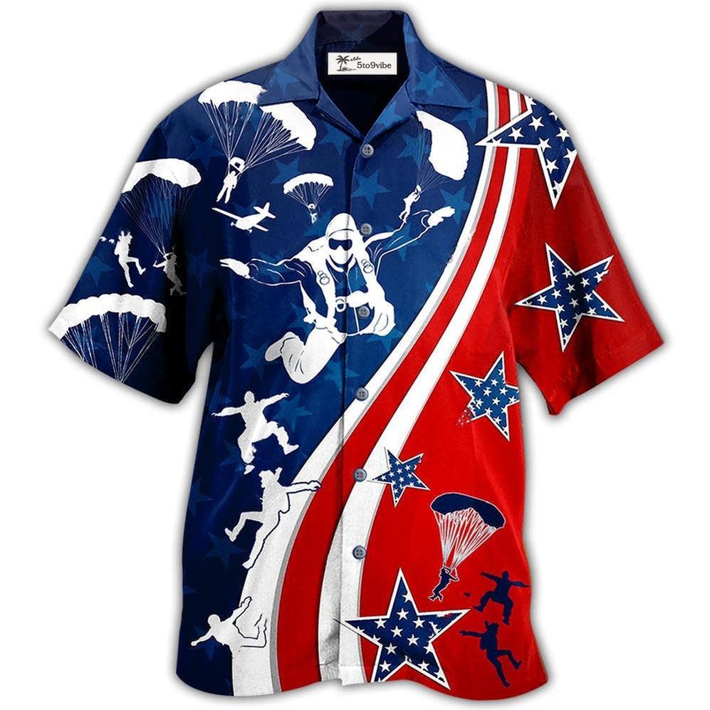 Hawaiian Shirt / Adults / S America Parachute Jump Cool - Hawaiian Shirt 