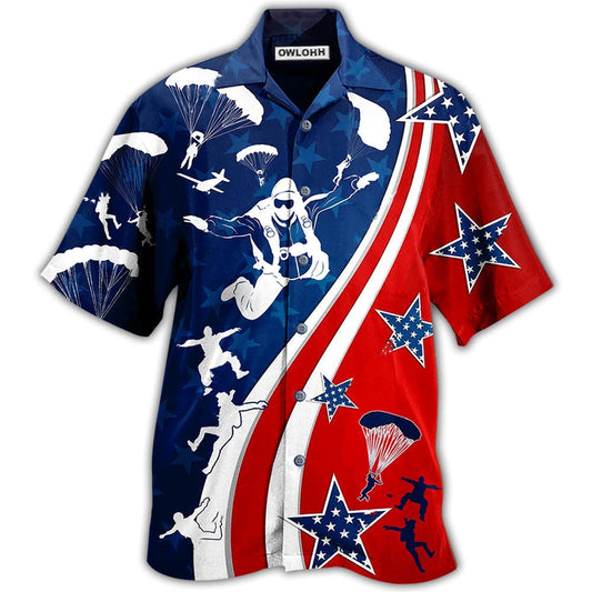 Hawaiian Shirt / Adults / S America Parachute Jump Cool - Hawaiian Shirt 