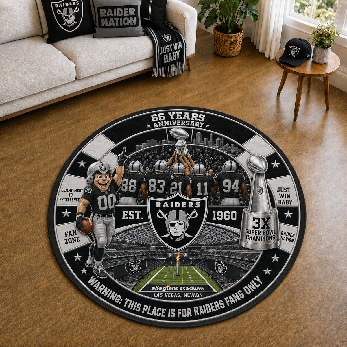 All Football Teams Custom Print Premium Round Mat Washable – Personalized Round Mat