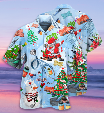 Nurse Love Xmas Tree - Hawaiian Shirt 