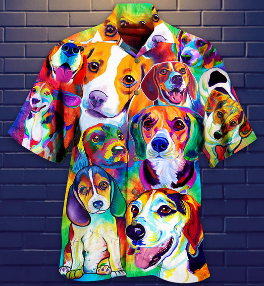 Beagle Dogs Painting Beautiful - Hawaiian Shirt 
