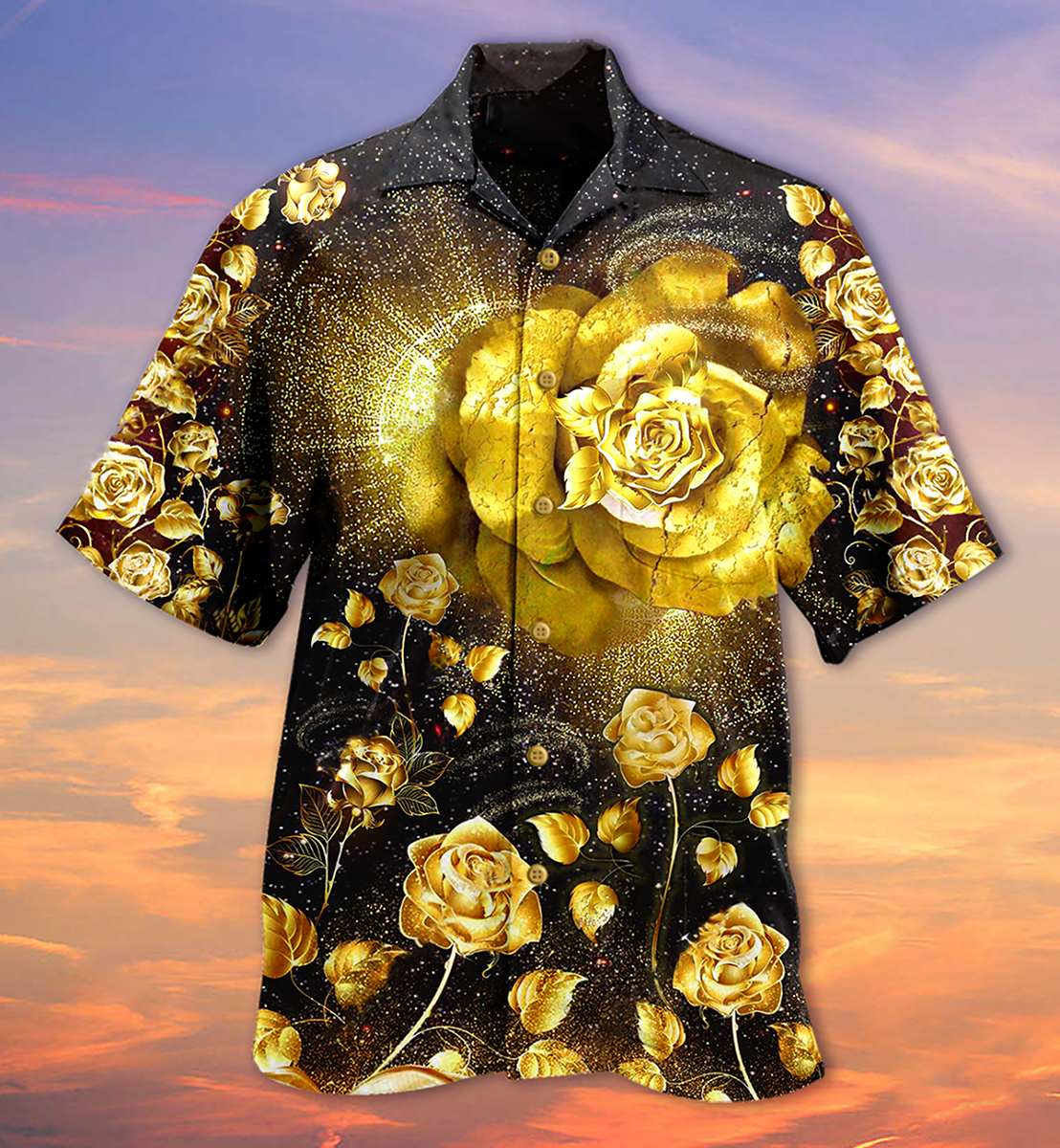 Rose Gold Flowers - Hawaiian Shirt 