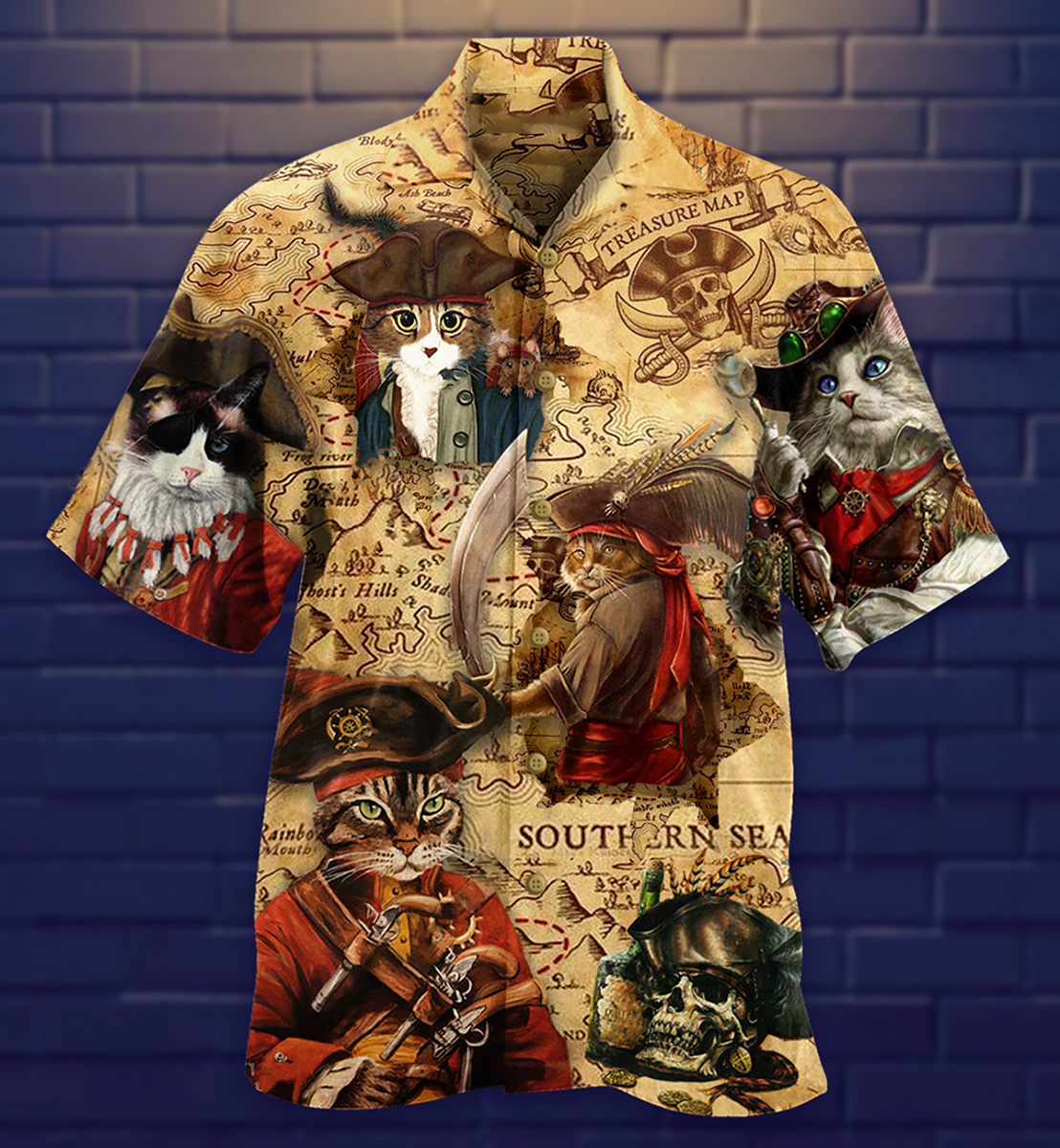 Cat Pirate Amazing Cool Style - Hawaiian Shirt 