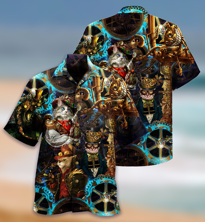 Cat Machine Magic Vintage - Hawaiian Shirt 