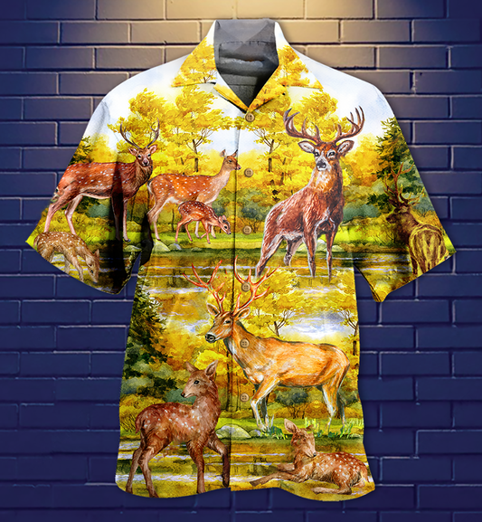 Deer Love Autumn - Hawaiian Shirt 