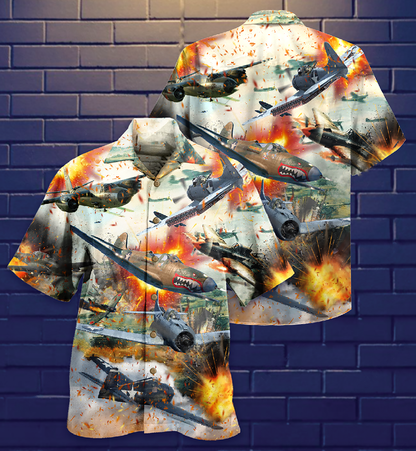 Combat Aircraft Fire War - Hawaiian Shirt 