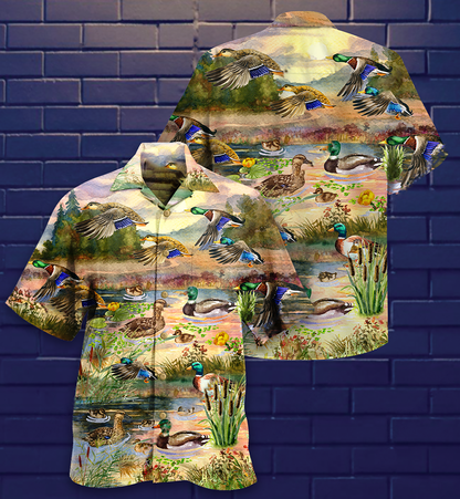 Duck Love Beautiful Sky - Hawaiian Shirt 