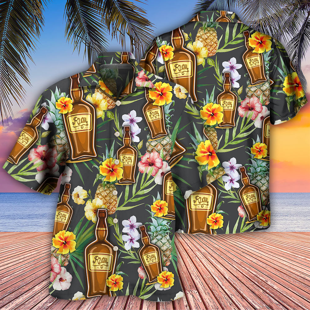 Wine Rum Drinking Tropical Art - Hawaiian Shirt 