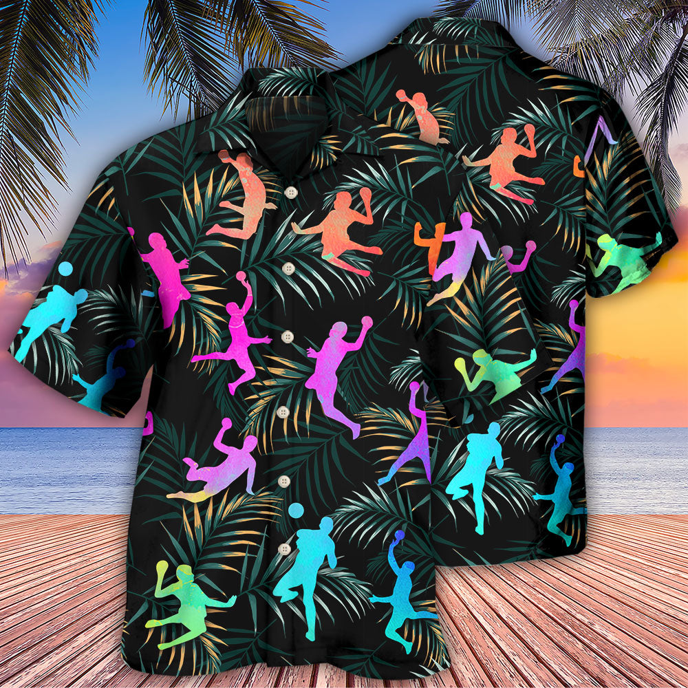 Handball Watercolor Colorful Tropical - Hawaiian Shirt 