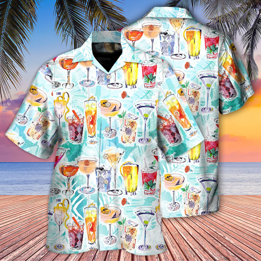 Wine Cocktail And Beach Tropical - Hawaiian Shirt 