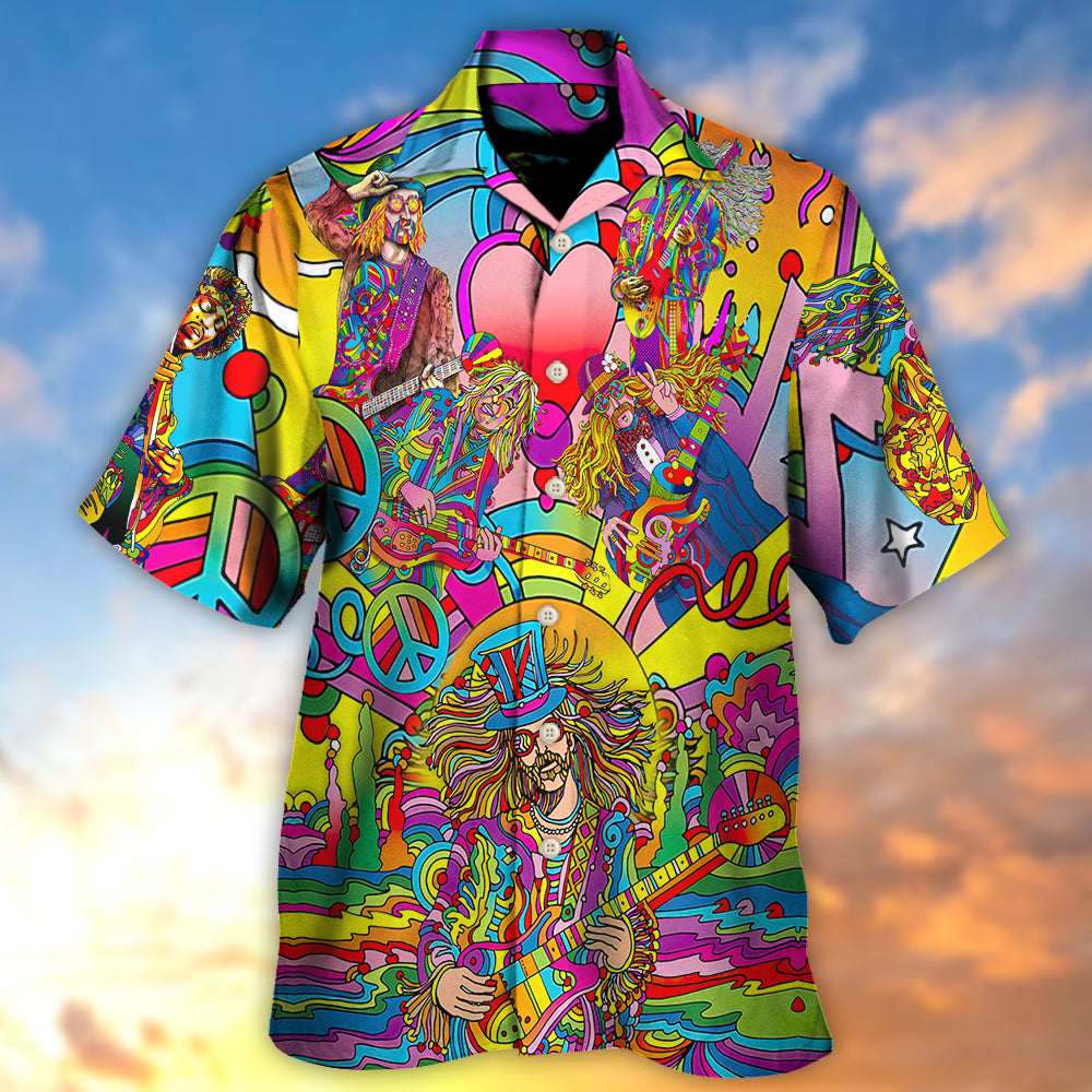 Hippie Music Guitar Psychedelic Musician - Hawaiian Shirt 