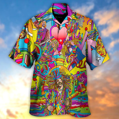 Hippie Music Guitar Psychedelic Musician - Hawaiian Shirt 