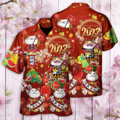 Tet Holiday Cat Happy New Year 2023 - Hawaiian Shirt 