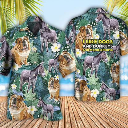 Shar Pei Dog I Like Dogs And Donkeys - Hawaiian Shirt 