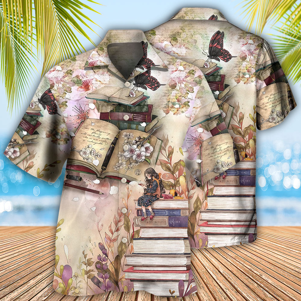 Book Reading Book Vintage Butterfly - Hawaiian Shirt 