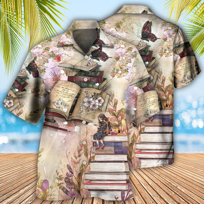 Book Reading Book Vintage Butterfly - Hawaiian Shirt 