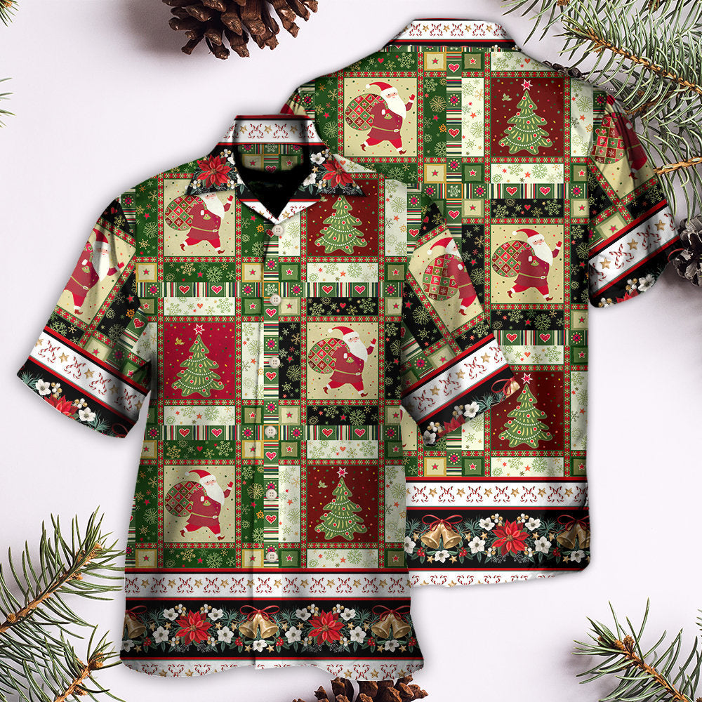 Christmas Santa And Fir-tree - Hawaiian Shirt 